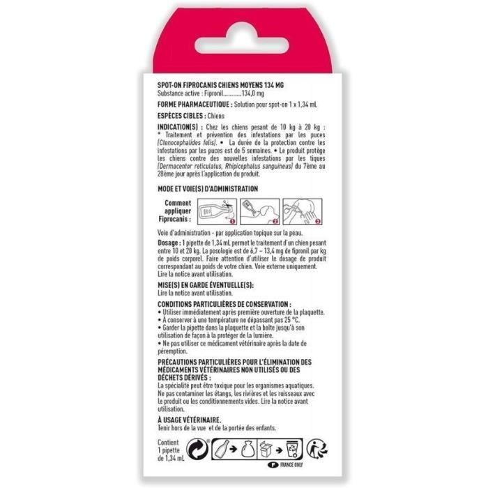 VETOCANIS Spot-on Pipette Fipronil - For Medium Dog