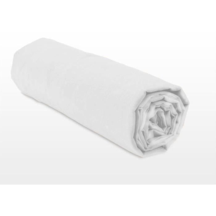 Fitted Sheet - HOME LINGE PASSION - HP71760 - 90 x 190 cm + 30 cm bonnet - Microfiber - 82 g - WHITE