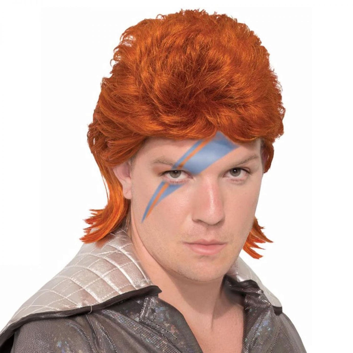 Orange David Bowie Rock Star Adult Costume Wig
