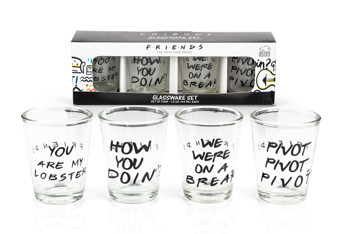 Friends Quotes 1.5oz Mini Glasses | Set of 4