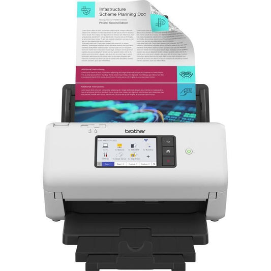Scanner - BROTHER - ADS-4700 - Office Documents - Duplex - 40 ppm/80 ipm - Ethernet, Wi-Fi, Wi-Fi Direct - ADS4700WRE1