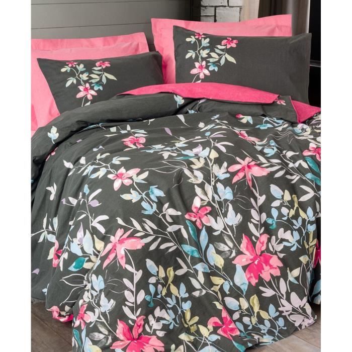 Bedding set - 1 duvet cover 220 x 240 cm + 2 pillowcases 60 x 60 cm - 100% cotton - Pink