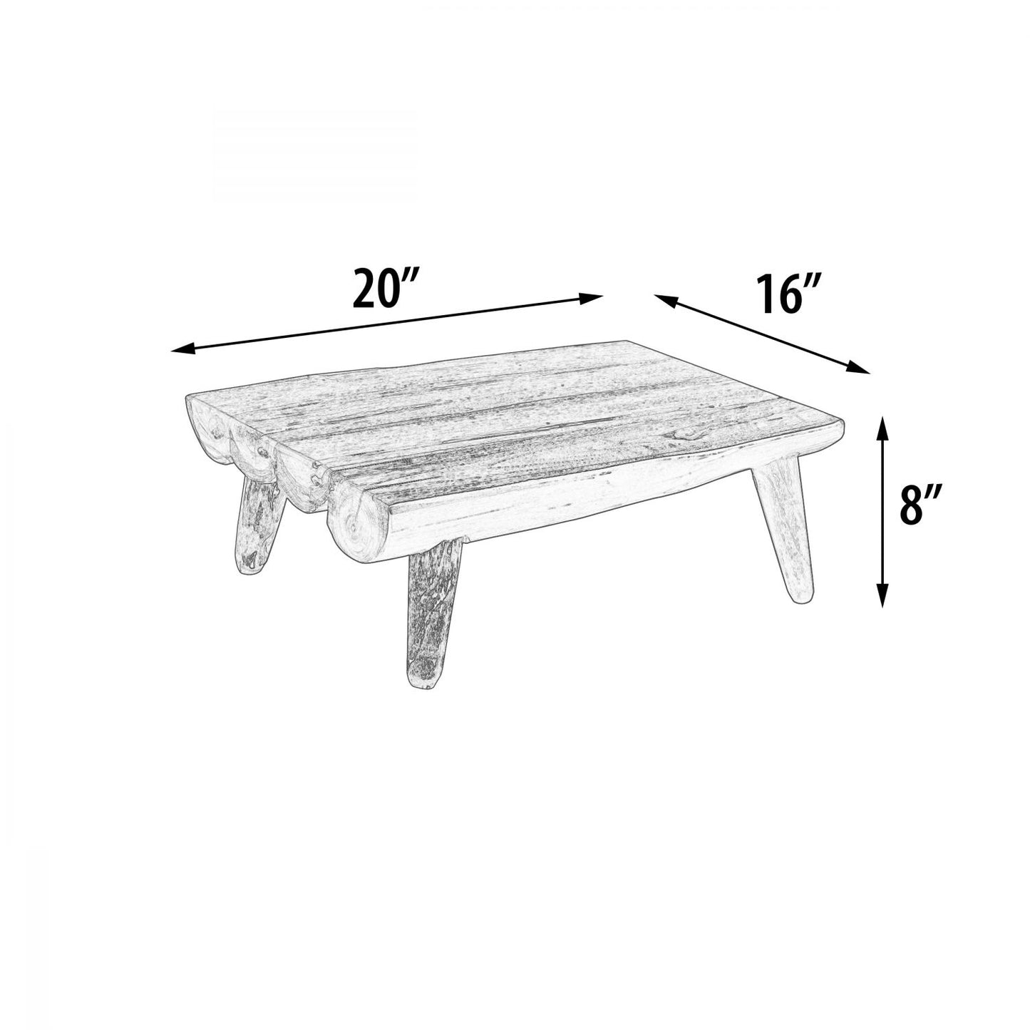 Teak Parisian Style 20X16X8 Inches Cutting Board With Natural Legs