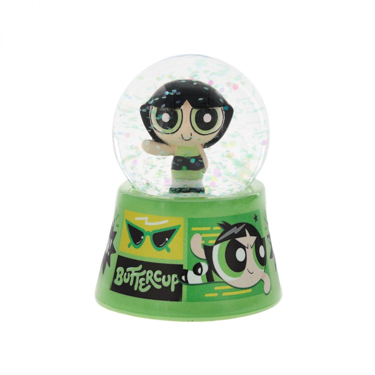 The Powerpuff Girls Buttercup Comic Panels 3-Inch Mini Light-Up Snow Globe