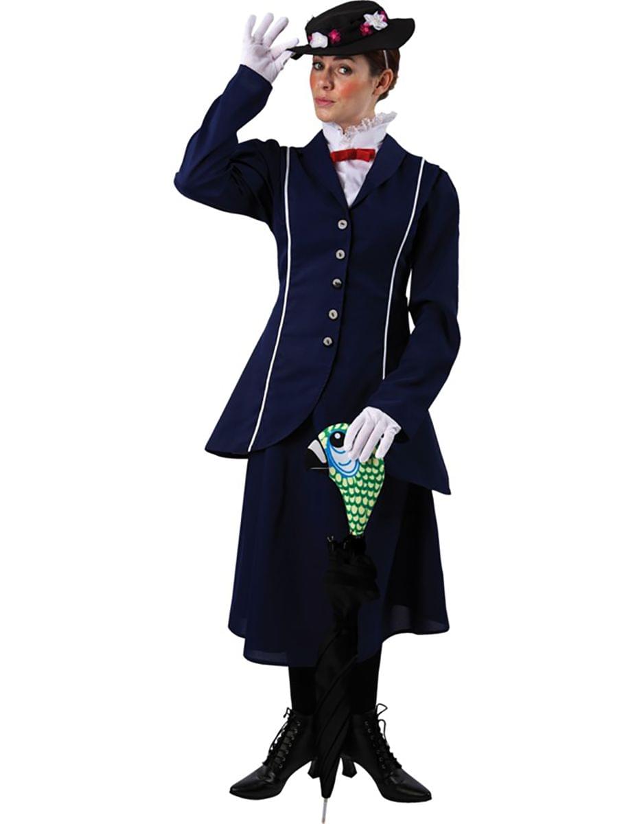 Magical Nanny Adult Costume w/ Parrot Head Umbrella Cover - X-Large