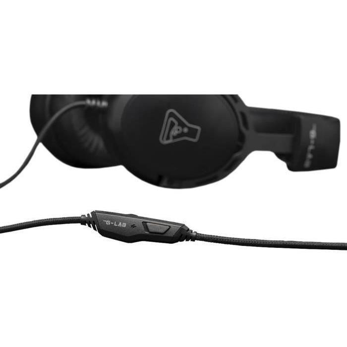 Wired Gaming Headset - THE G-LAB - KORP TITANIUM - Microphone - PC/PS4/Xbox One - Black