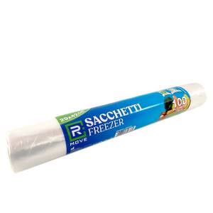 1 Rotolo da 100 Sacchi Freezer 29x42cm Trasparenti RMOVE