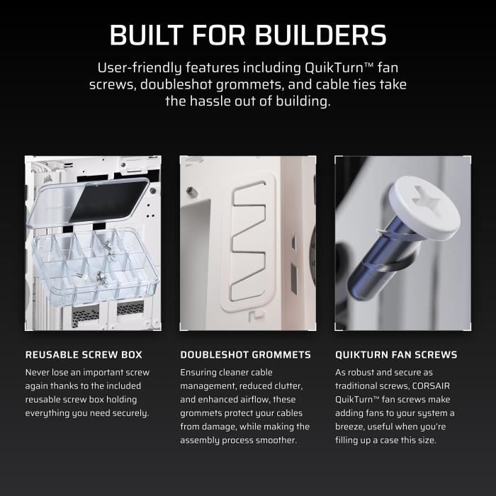 ATX PC Case - CORSAIR - 5000T LX RGB - 3 LX120 RGB Fans - Aurora RGB Lighting - White