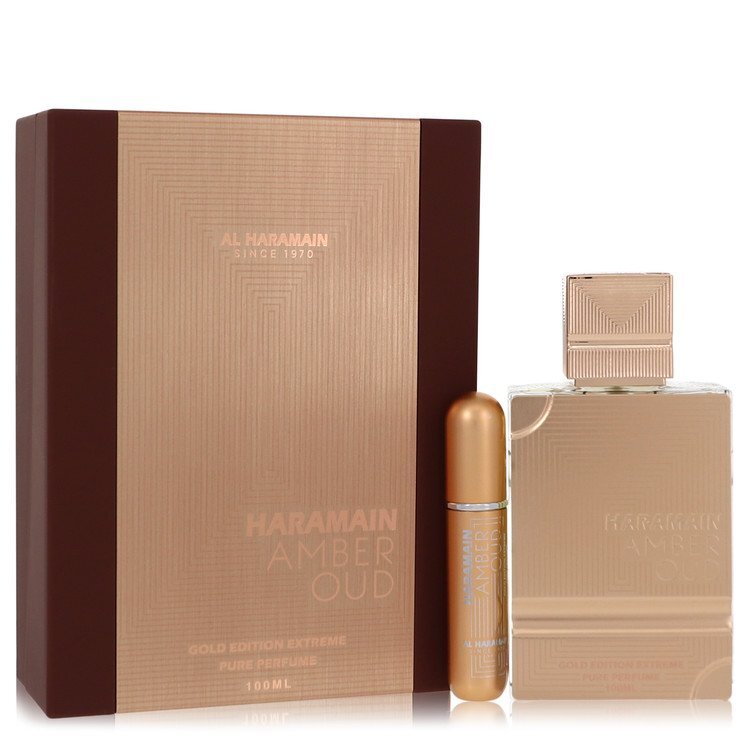 Al Haramain Amber Oud Gold Edition Extreme av Al Haramain presentset 3.4 oz 3.4 ren parfymspray + 0.34 oz påfyllningsbar spray (kvinnor)