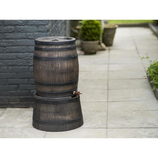 Barrel-shaped water collector - NATURE - Rotomoulded PE - 50 litres - Accessories included