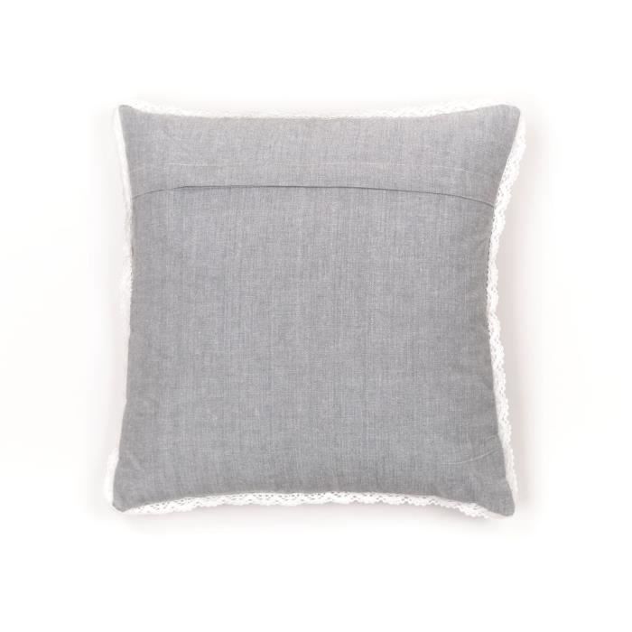 Cushion - TODAY - CHARME - Chambray x Dentelle Constance - 40 x 40 cm