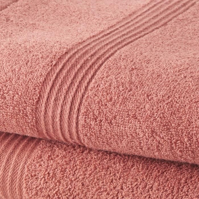 TODAY Set of 1 Bath Sheet 100% cotton 70x30 cm + 1 Bath Towel 50x100 cm - Terracotta