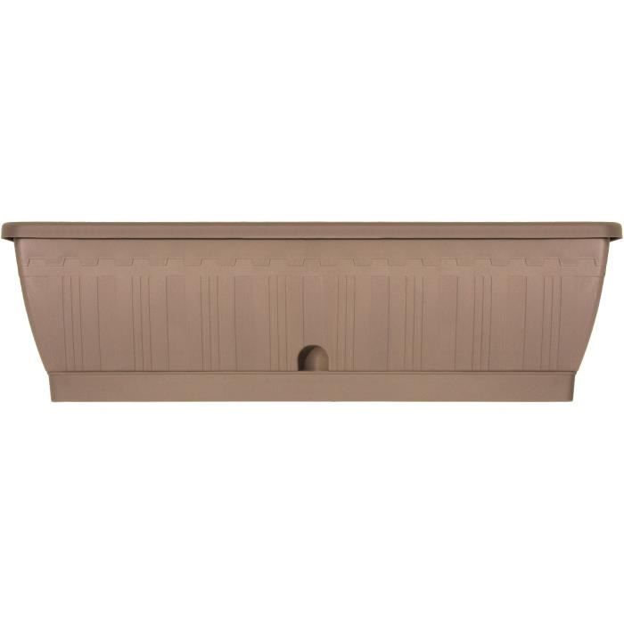 Planter - GARDEN ID Terraflor - Taupe 60 cm - Solidity - Water reserve - Recycled & 100% recyclable - Volume for plants.