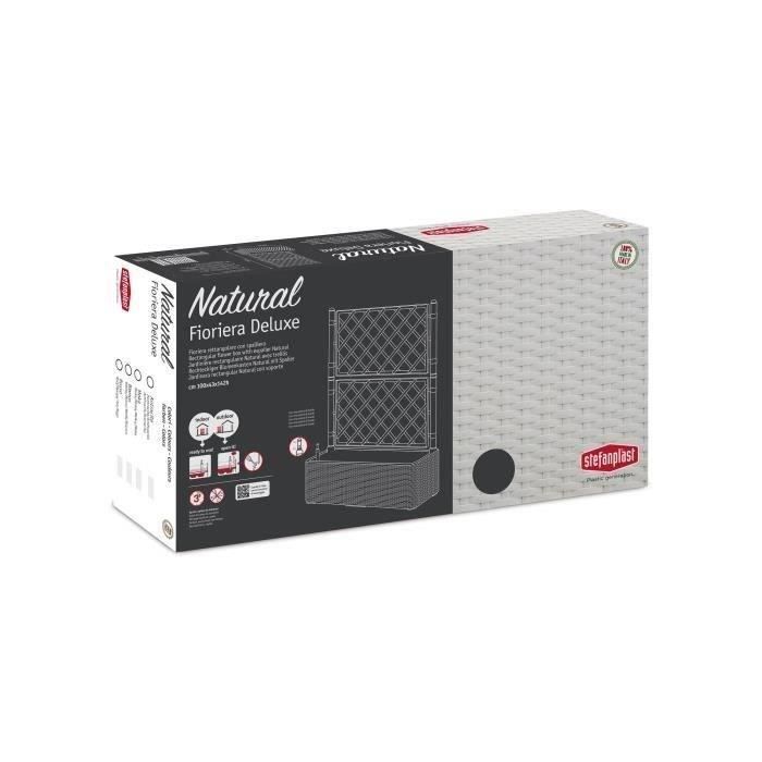 STEFANPLAST Natural Deluxe rectangular flower box with mesh - 100 x 43 x H 142 cm - 90 + 6.5 L in stock - Anthracite