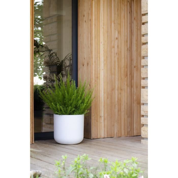 EDA Plastic - Round jar 40 cm Graphit'up - 32.5 l - white ceruse