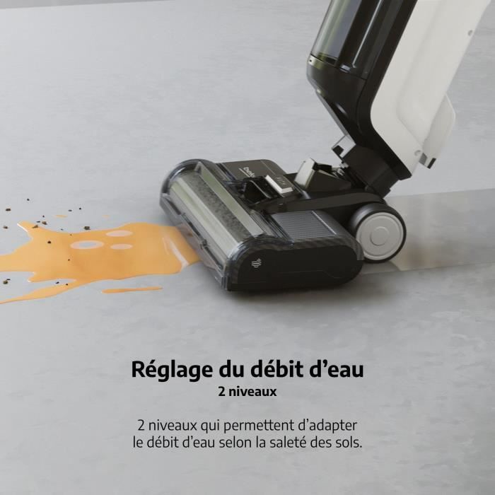 BEKO VCW70340W - 3 in 1 Mop Vacuum Cleaner - Steam Option - 300 W - 1400 W Steam - 2 Tanks - LED Display - White and Black