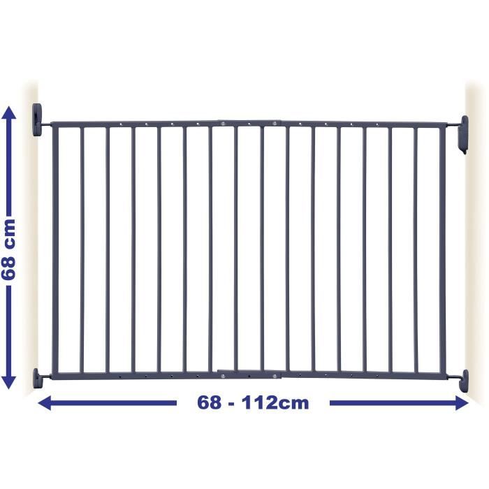 DREAMBABY Safety gate ARIZONA EXTENDA - To be screwed - L 68/112 cm - Gray