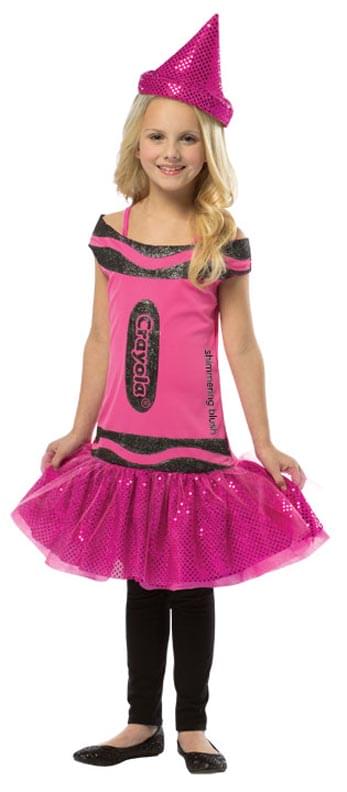 Crayola Glitz & Glitter Dress Costume Child: Shimmering Blush 7-10