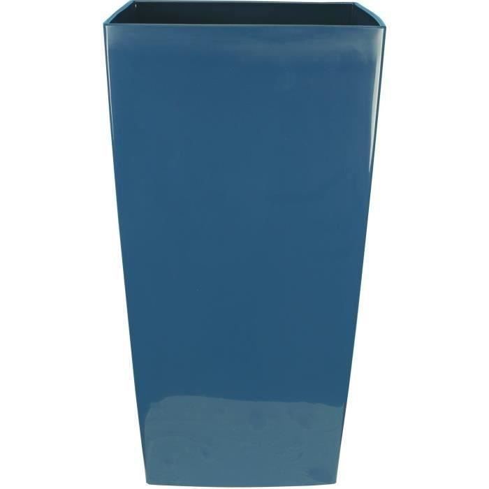 RIVIERA NUANCE square flower box - Plastic - L38xD38xH69 cm - Blue