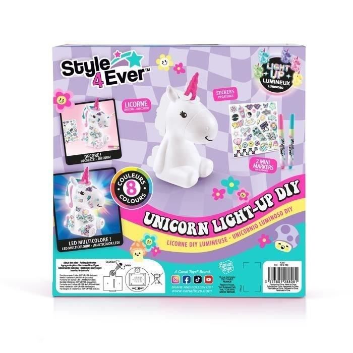 Canal Toys Style 4 Ever - Y2K DIY Luminous Unicorn to decorate - Collector's Edition - Creative Hobbies for Children - OFG 293