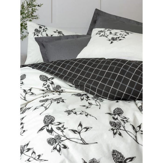 Bedding set - 1 duvet cover 220 x 240 cm + 2 pillowcases 60 x 60 cm - 100% cotton - Anthracite