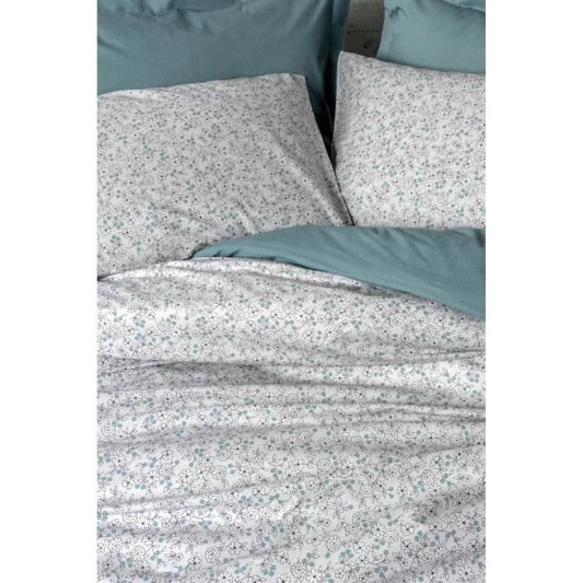 Bedding set - 1 duvet cover 220 x 240 cm + 2 pillowcases 60 x 60 cm - 100% cotton - Mint