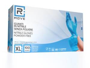 RMove 1Conf. da 100pz Tg.XL - Guanti Nitrile Blu uso Medico Senza Polvere