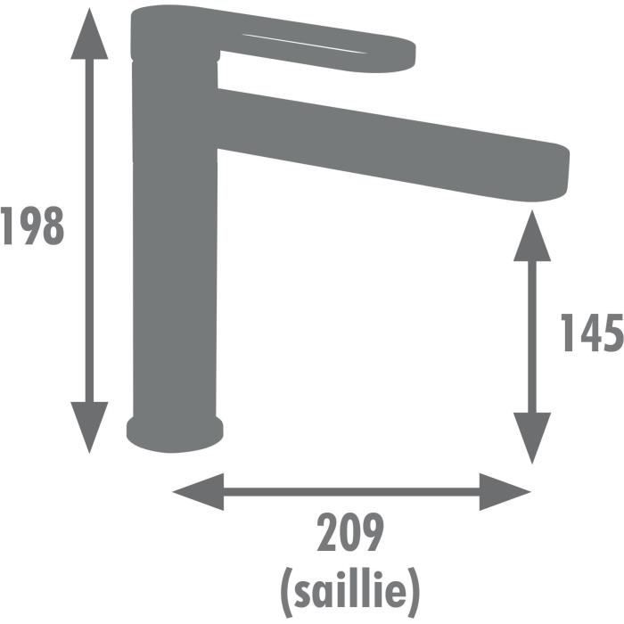 Washbasin mixer - EDOUARD ROUSSEAU - ONEGAI - Black / Chrome