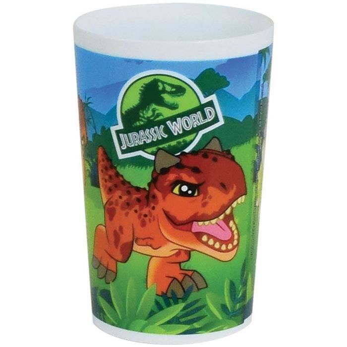 JURASSIC WORLD - Children's tableware set with glass, soup plate, plate, cutlery, water bottle and snack box
