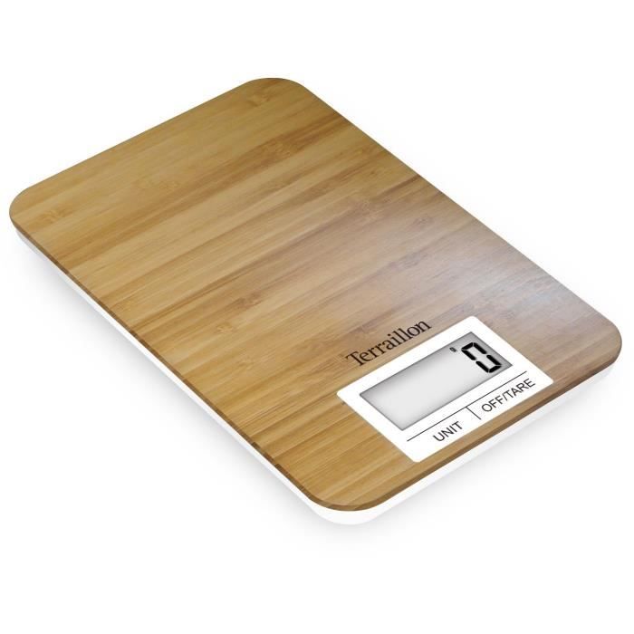 Electronic kitchen scale - TERRAILLON - BAMBOO - Capacity 3 Kg - Bamboo tray