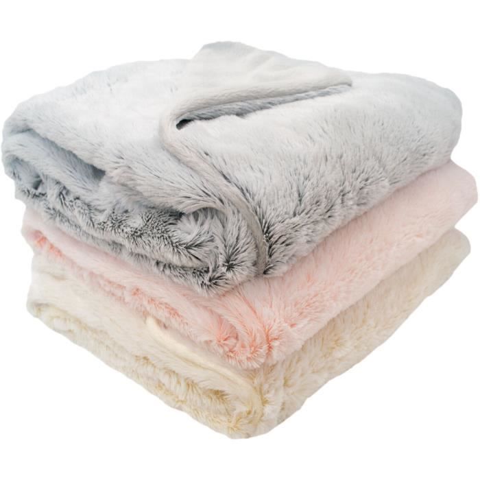 Lined blanket - DOMIVA - Ultra soft and warm - 75 x 100 cm - Cream