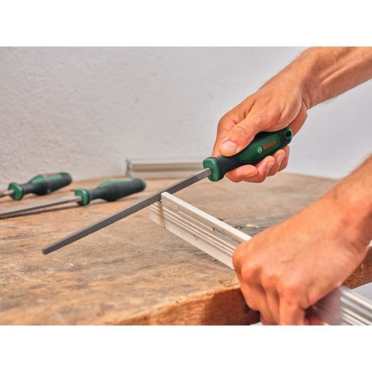 Bosch 3-Piece Rasp Set (Heavy Duty Flat/Round/Half-Round Wood Rasps Hard Carbon Steel)
