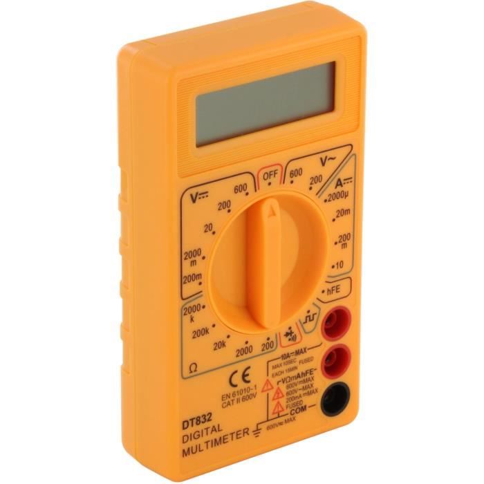 Digital multitester - CHACON - 600 V - 3.5 LCD screen - Yellow