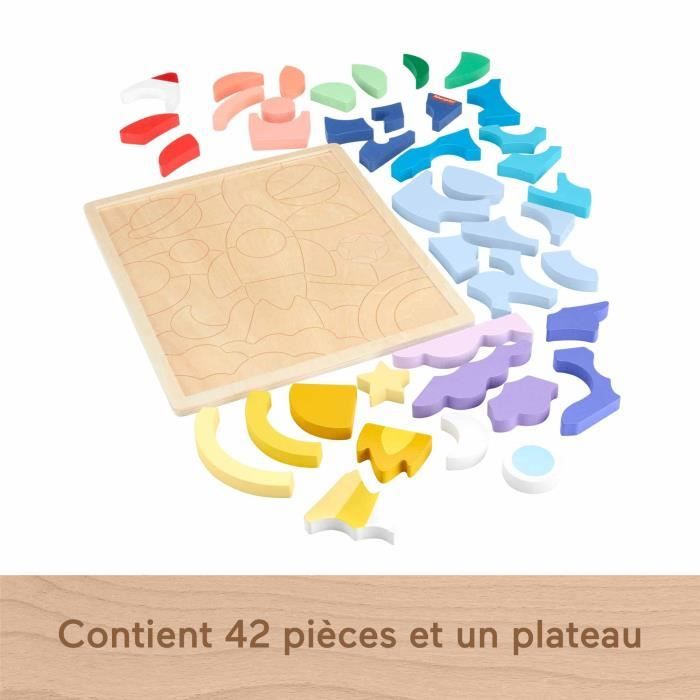 FISHER-PRICE Wooden Puzzle Space-Puzzle 42 pieces for little ones - Fisher-Price - HXY42