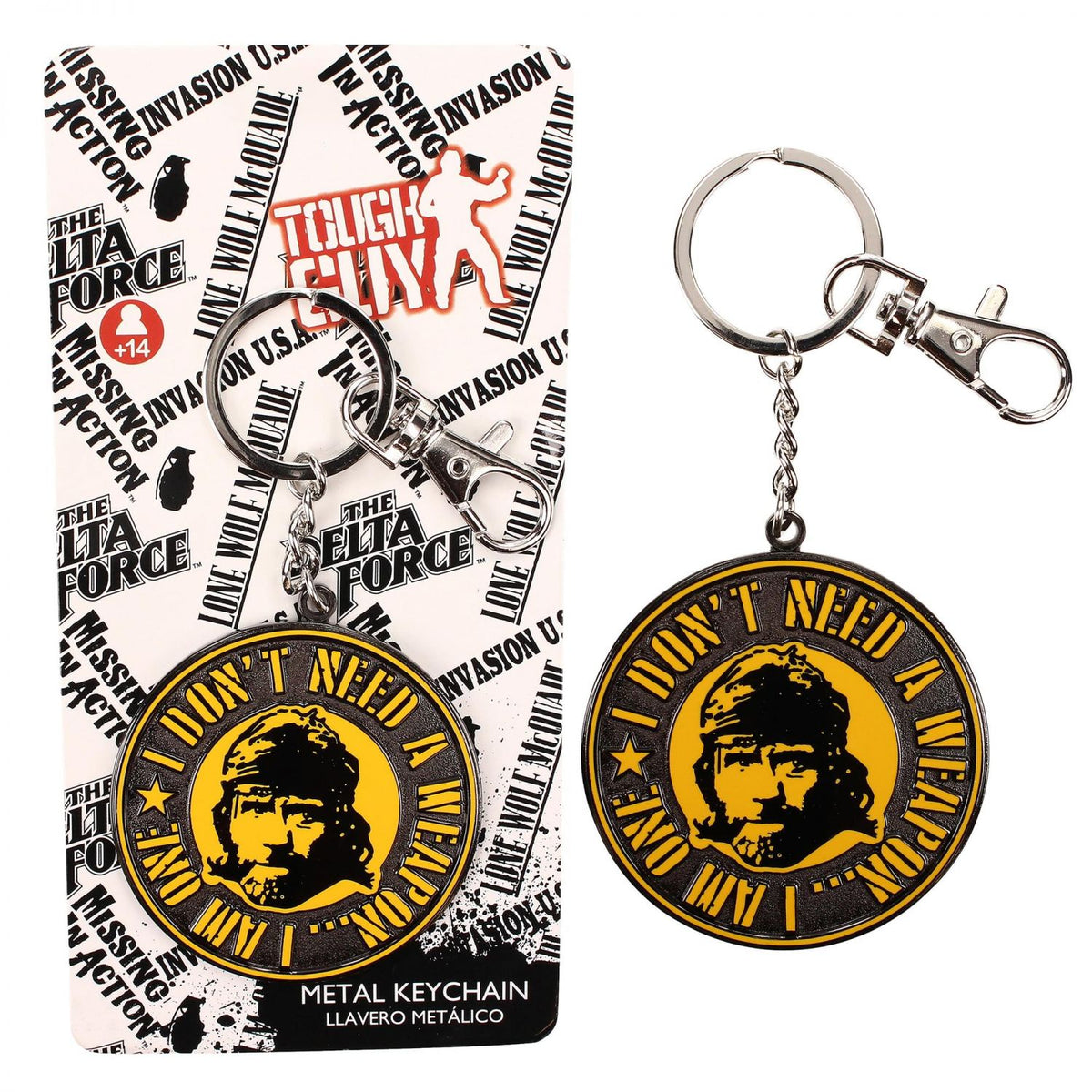 Invasion U.S.A Chuck Norris "I Don't Need A Weapon" 2-Inch Metal Keychain