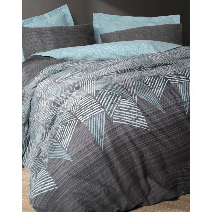 Bedding set - 1 duvet cover 220 x 240 cm + 2 pillowcases 60 x 60 cm - 100% cotton - Anthracite