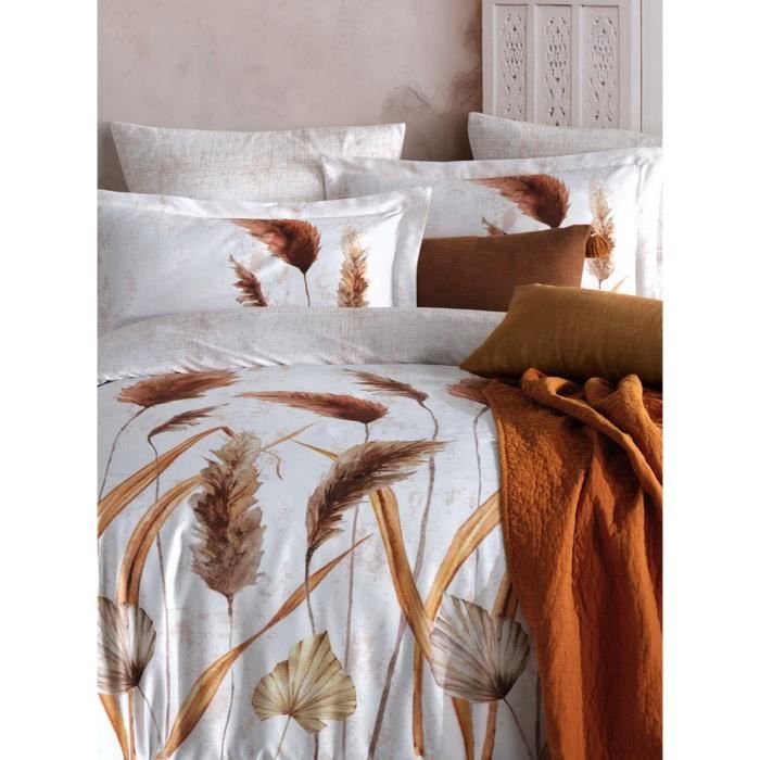 Bedding set - 1 duvet cover 220 x 240 cm + 2 pillowcases 60 x 60 cm - 100% cotton satin - White