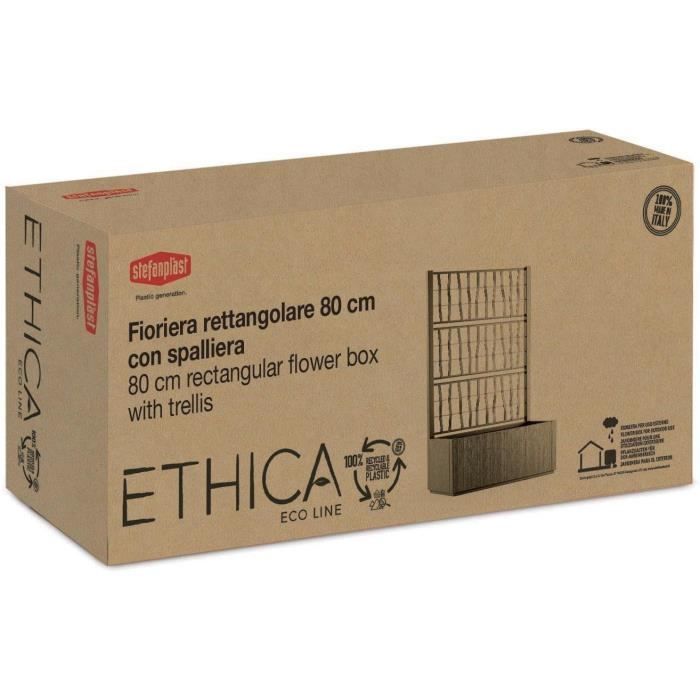 Ethica rectangular flower box 80 cm with taupe trellis