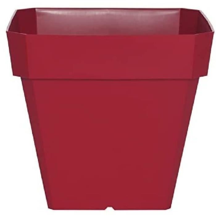 Riviera square flower flower pots plastic - 49 x 49 x h 50 cm - 65 l - red