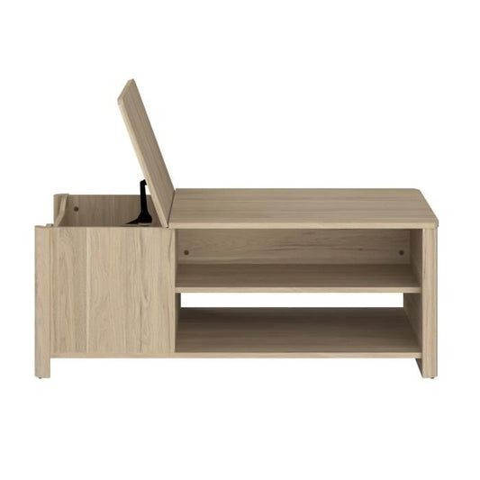 BETTY rectangular coffee table - In particle board covered with paper - Oak decor - Classic - L110 x H42 x D60 cm