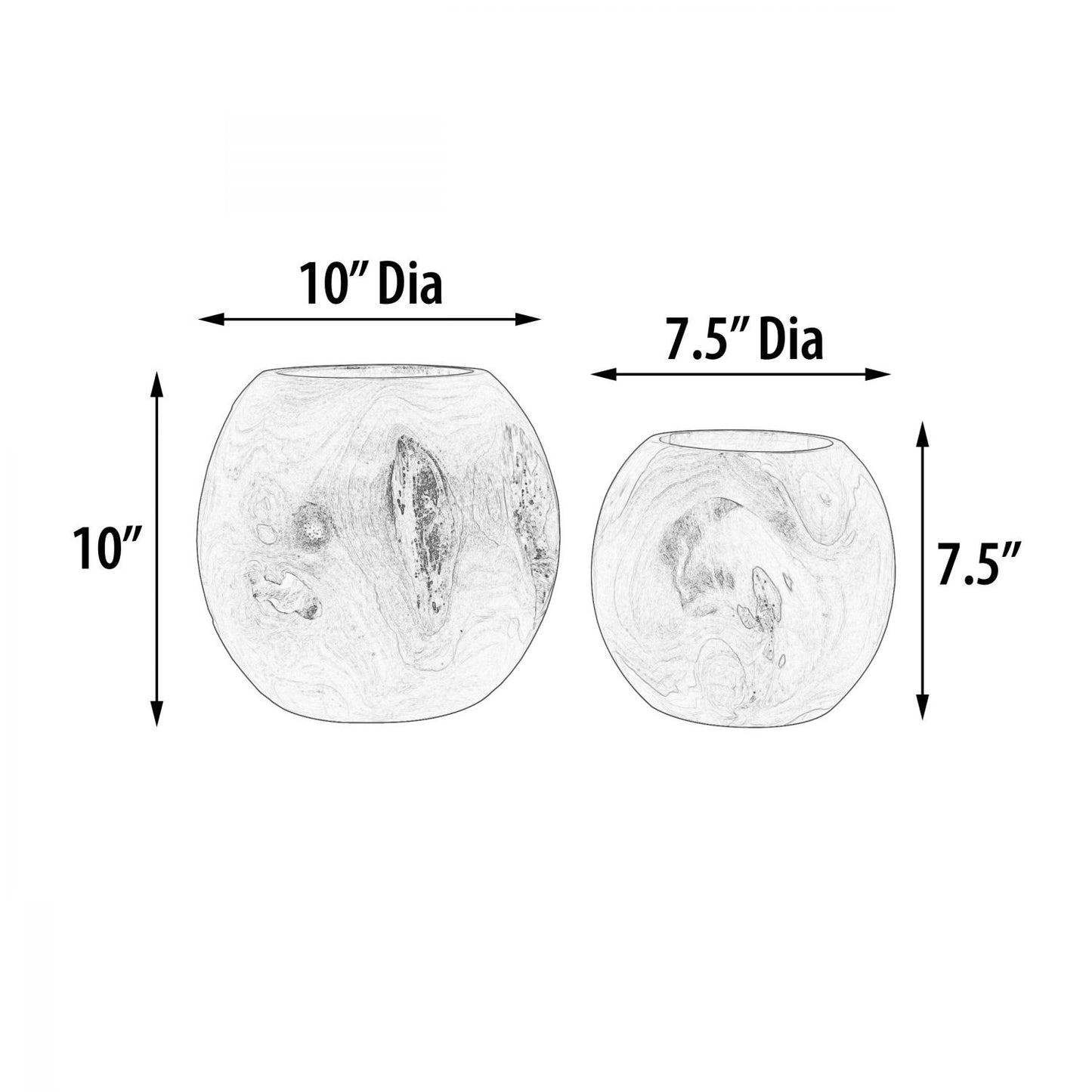 Teak Natural Vases Set of 2
