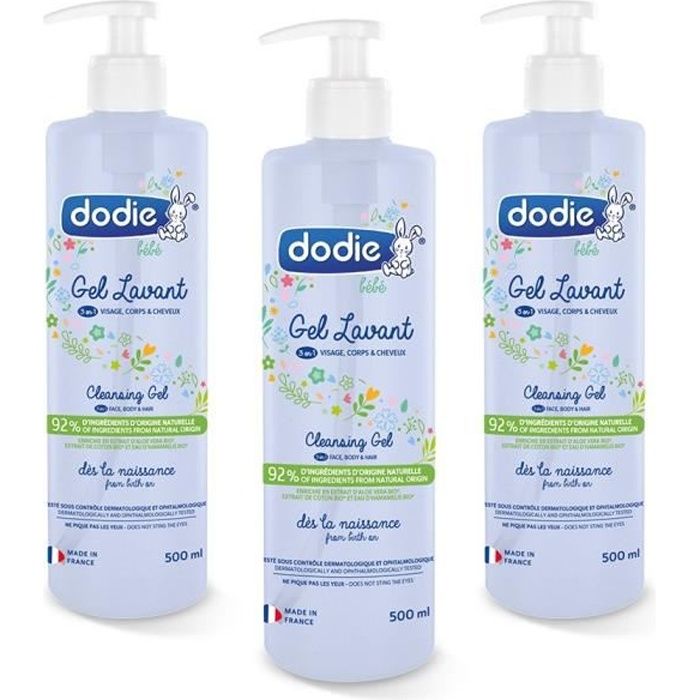 DODIE 3in1 washing gel - 500ml pump bottle LOT OF 3