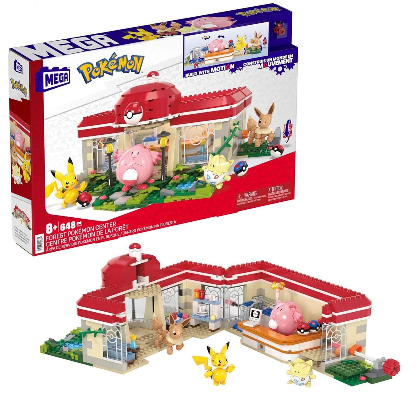 Pokemon Mega Construx Forest Center 648 Piece Block Building Set