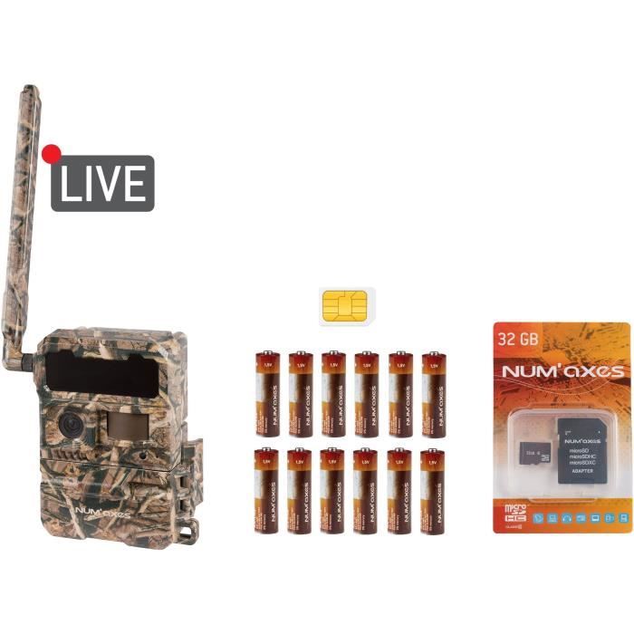 Camera trap pack - NUM'AXES - PIE1067 - 32 GB memory - HD 720P 1280 x 720 pixels - Multi-operator card