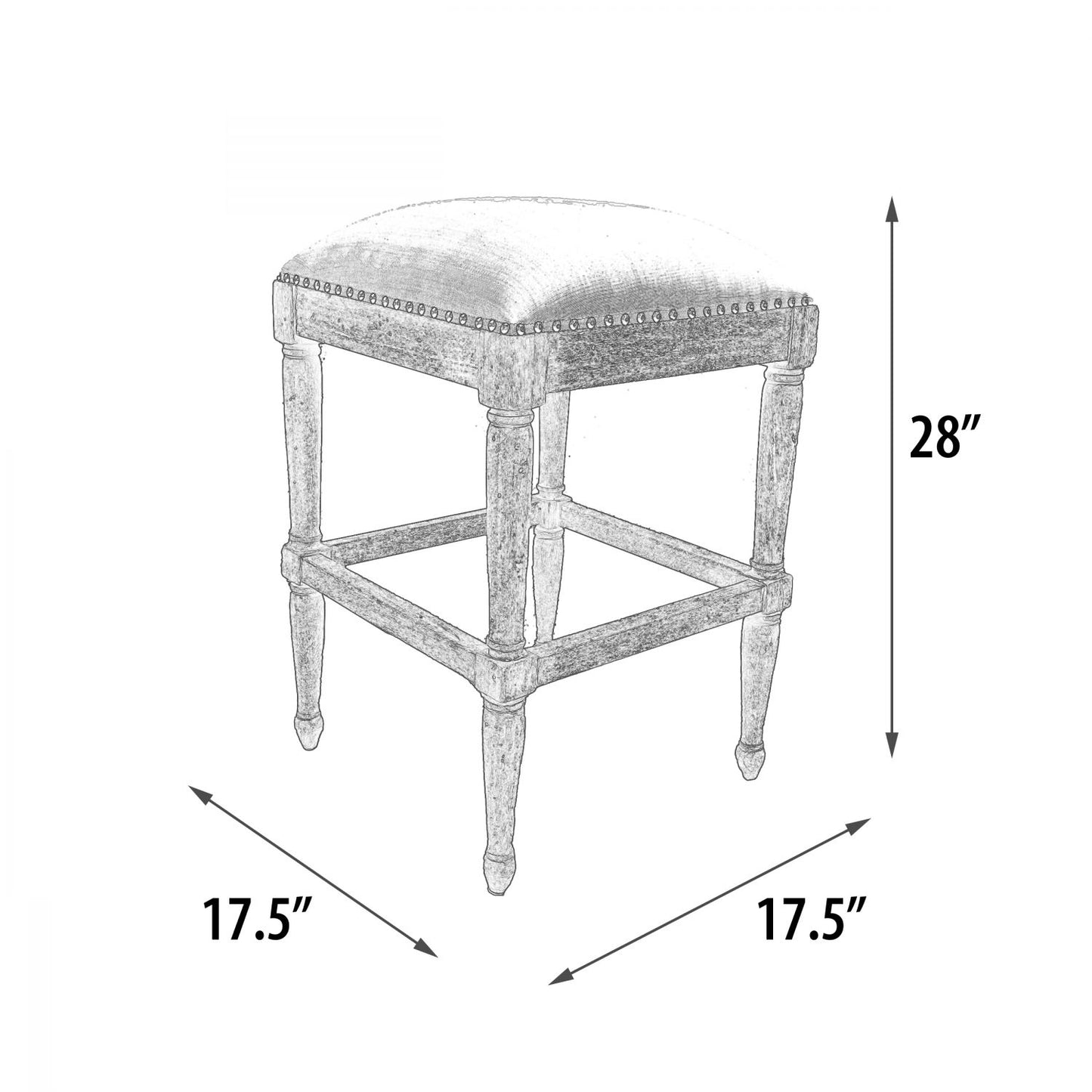 Farmhouse Backless Counter Stool
