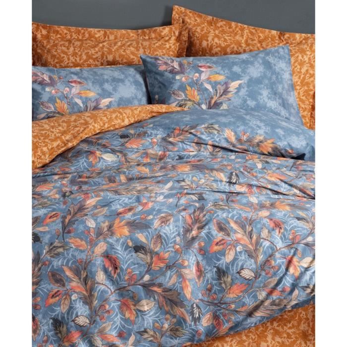 Bedding set - 1 duvet cover 220 x 240 cm + 2 pillowcases 60 x 60 cm - 100% cotton - Mustard