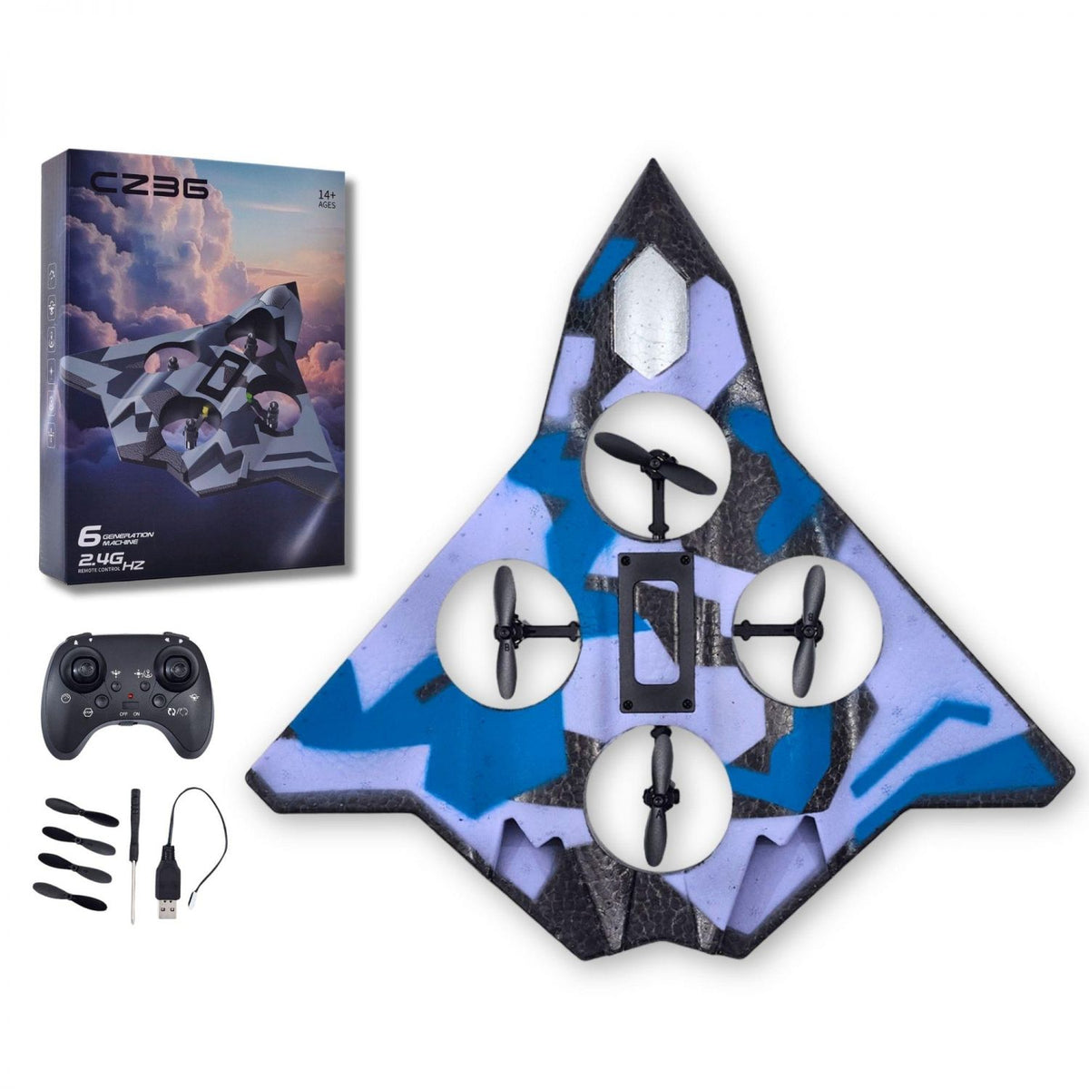 CZ36 Remote Controlled 2.4 GHZ Drone | Blue Camouflage