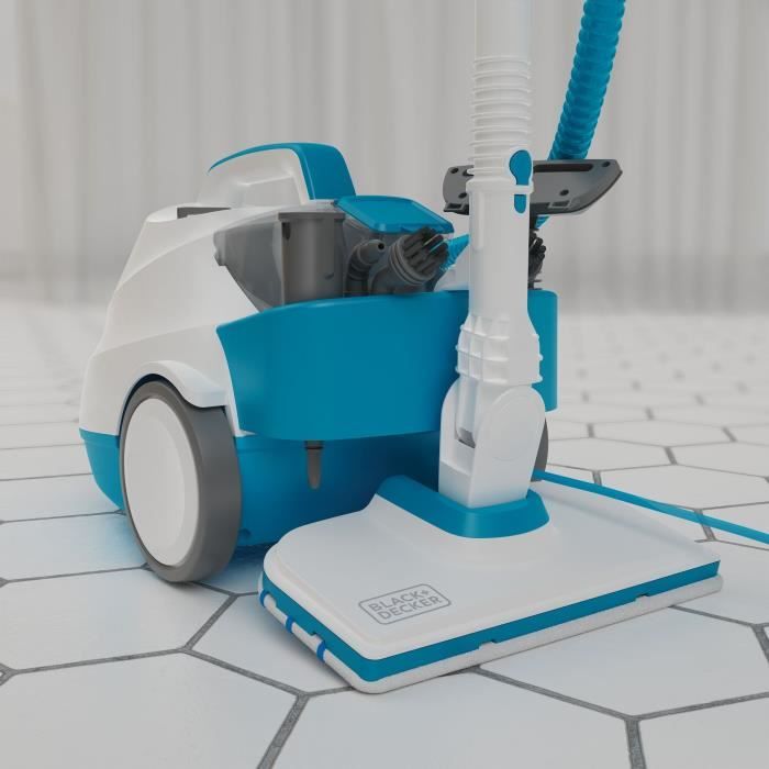 Multifunction steam cleaner - BLACK & DECKER BHSMP2008-QS - 2000 W - 8 accessories - 4 bars - White / gray / blue