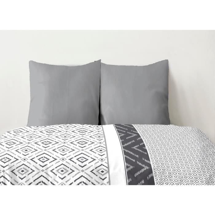 Set of 2 pillowcases - HOME LINGE PASSION - 50 x 70 cm - Light grey