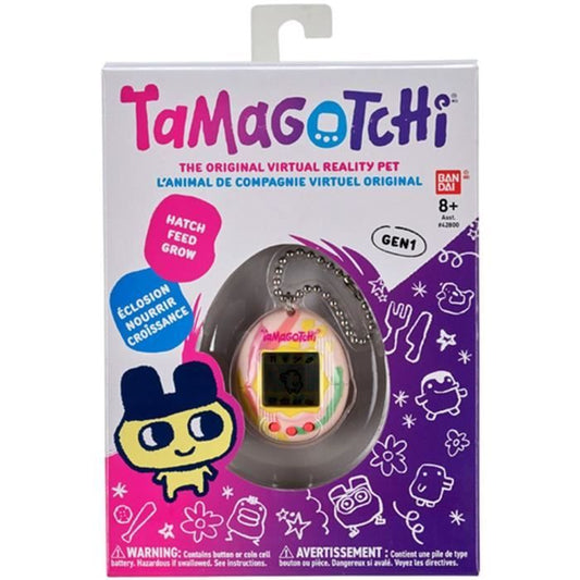Bandai - Tamagotchi - Original Tamagotchi - Art Style - Virtual Electronic Pet with Screen, 3 Buttons and Games - 42883